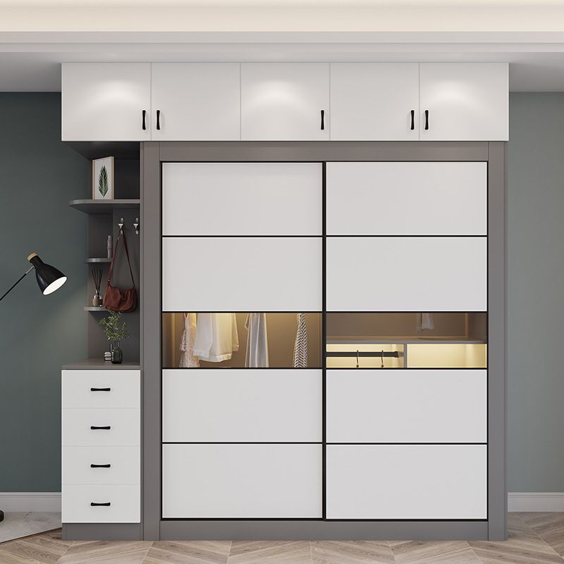 Grey and White Wardrobe Cabinet Contemporary Wardrobe Armoire
