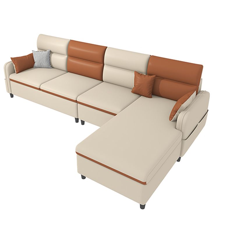 102.4"L √ó 62.99"W √ó 29.53"H Faux Leather Sectional Stain-Resistant Sofa and Chaise
