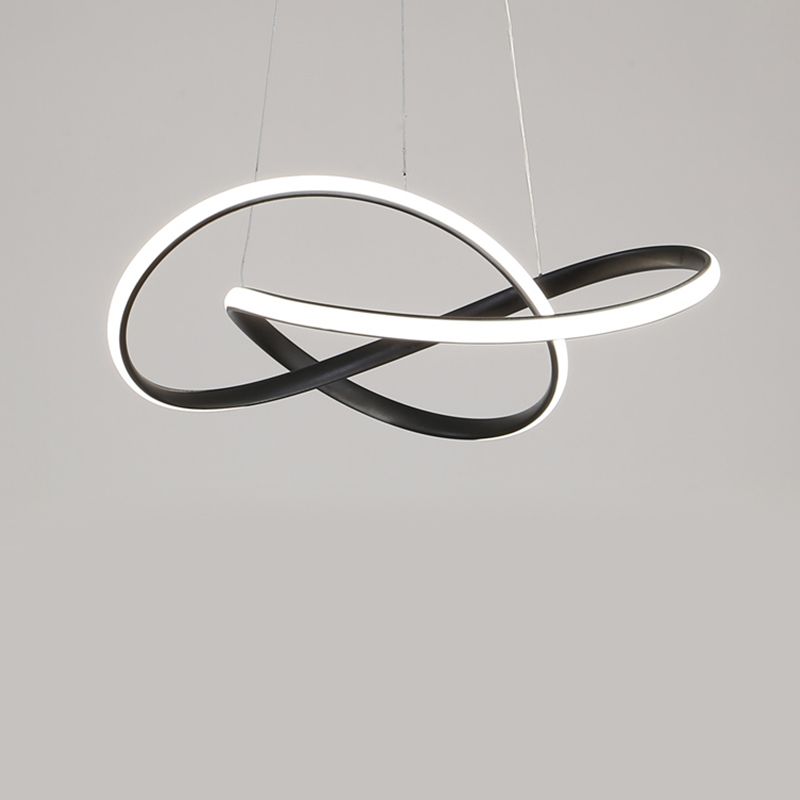 2 Color Optional Twisting Metal Pendant Lamp Simplicity LED Chandelier Light for Office