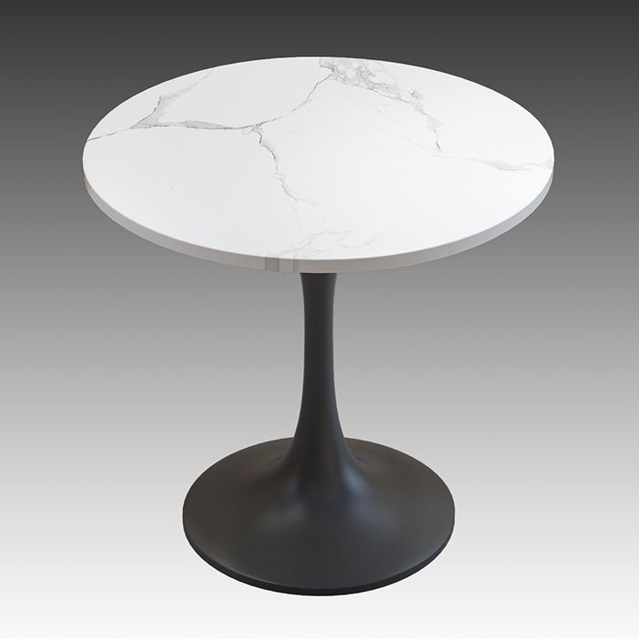 Table à manger en pierre frittée de style simple, table ronde à base de tulipe pour la maison