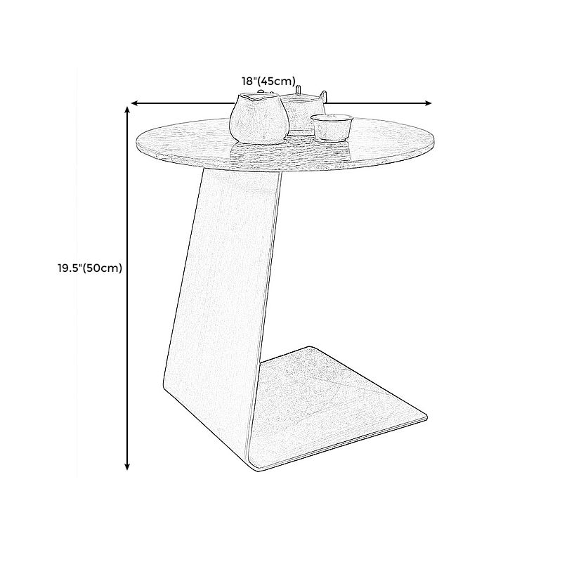 Contemporary C Round Stone Side Table, Dia 15.7"/17.7"/19.7"
