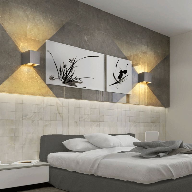 Quadratische Form Metallwand Licht moderner Stil 2 Leichter Wandhalterung Leuchte