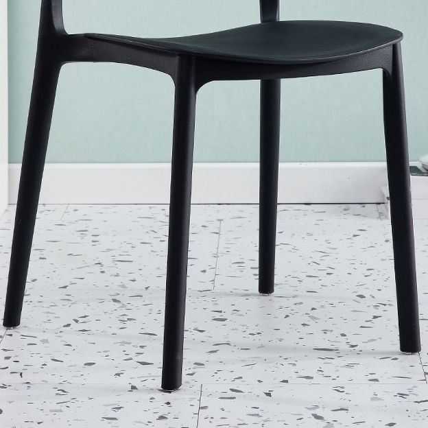 Silla escandinava de plástico para comedor, cocina, silla lateral con respaldo abierto