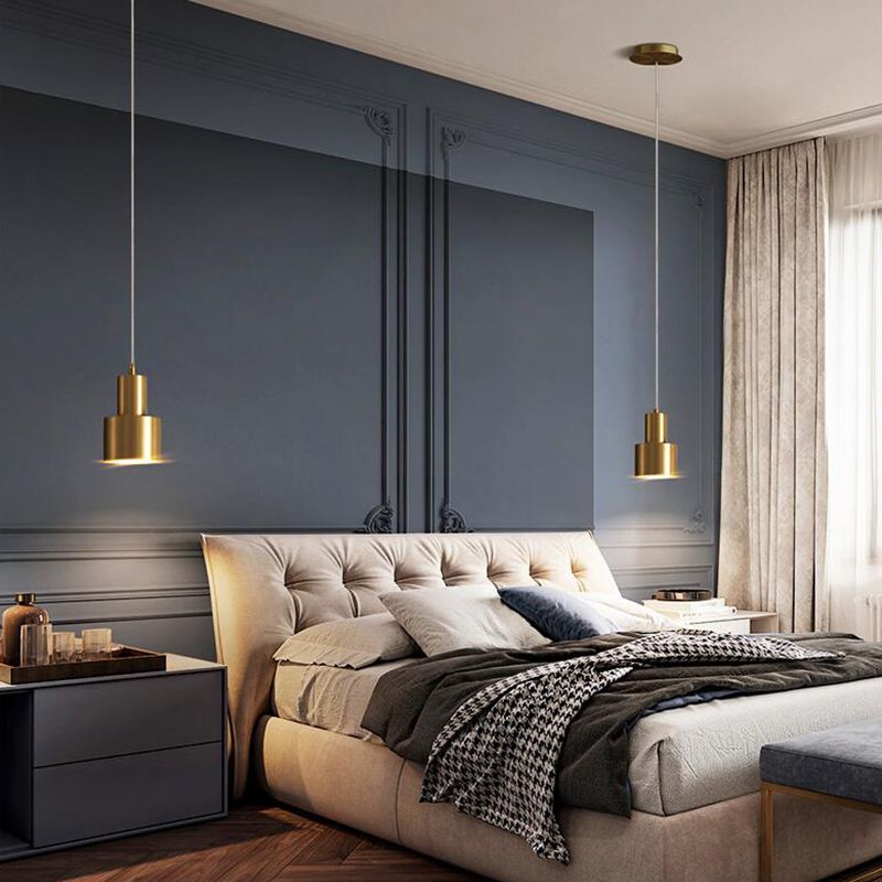 1 éclairage pendentif à cylindre lumineux moderne simplicité plafonnier en métal pour le restaurant