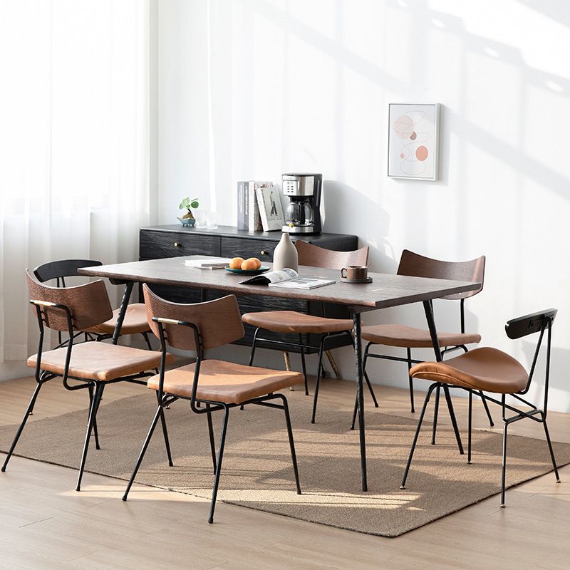 Modern 1/4/5/6/7 Pieces Dining Set Rectangle Oak Wood Dining Table for Dining Room