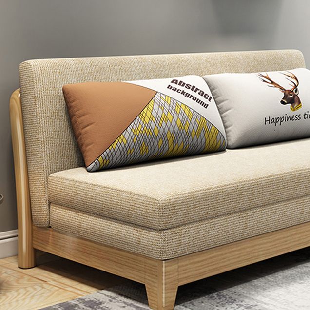 32" Wide Contemporary Sofa Futon Mustard Fabric Sleeper Sofa