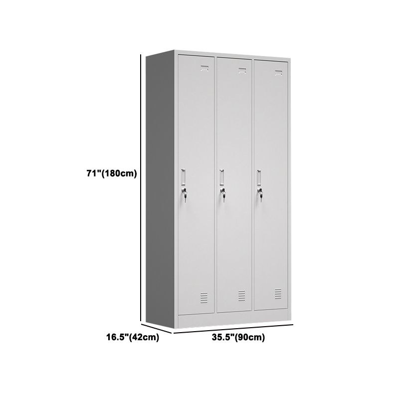Modern Grey Storage Cabinet with Hinged Door Metal Cabinet for Bathroom