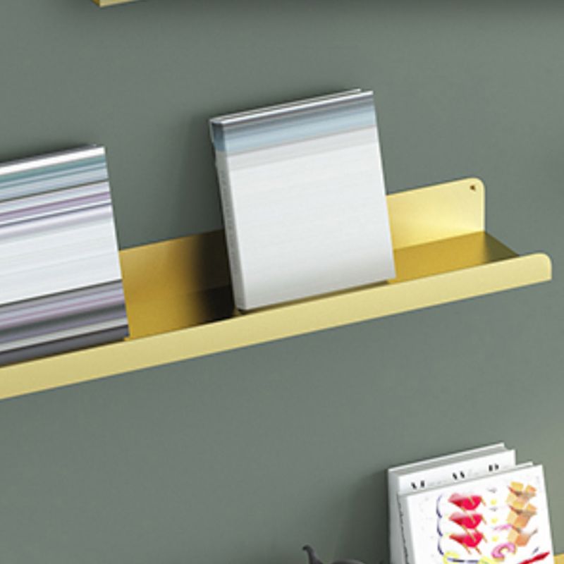 Metal Closed Back Bookcase Floating Glam Wall Mounted Bookshelf