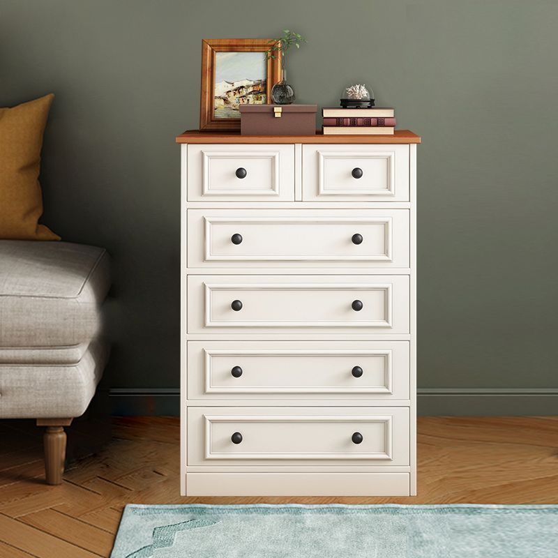 Contemporary Rectangle Chest/Cabinet with Drawers in Rubberwood