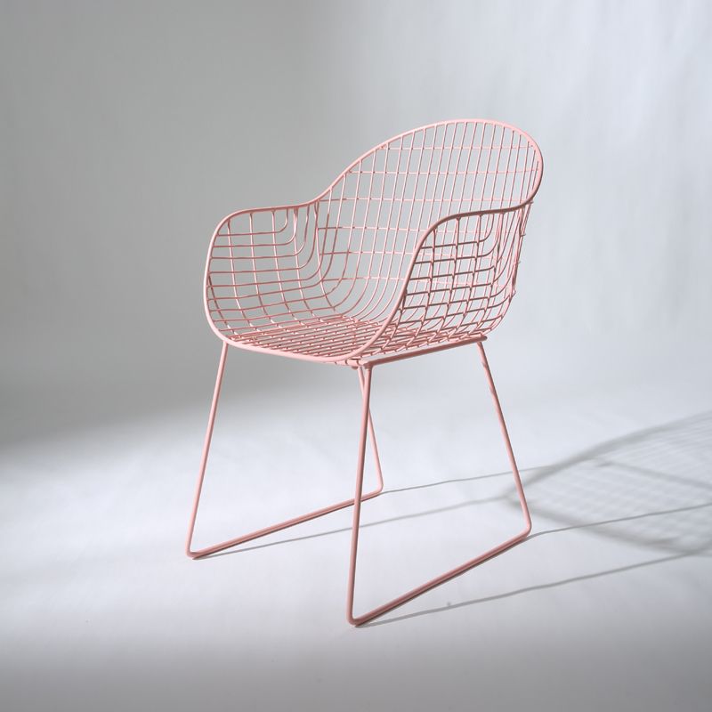 Contemporary Style Metal Dining Room Chair Windsor Back Arm Chair for Kitchen
