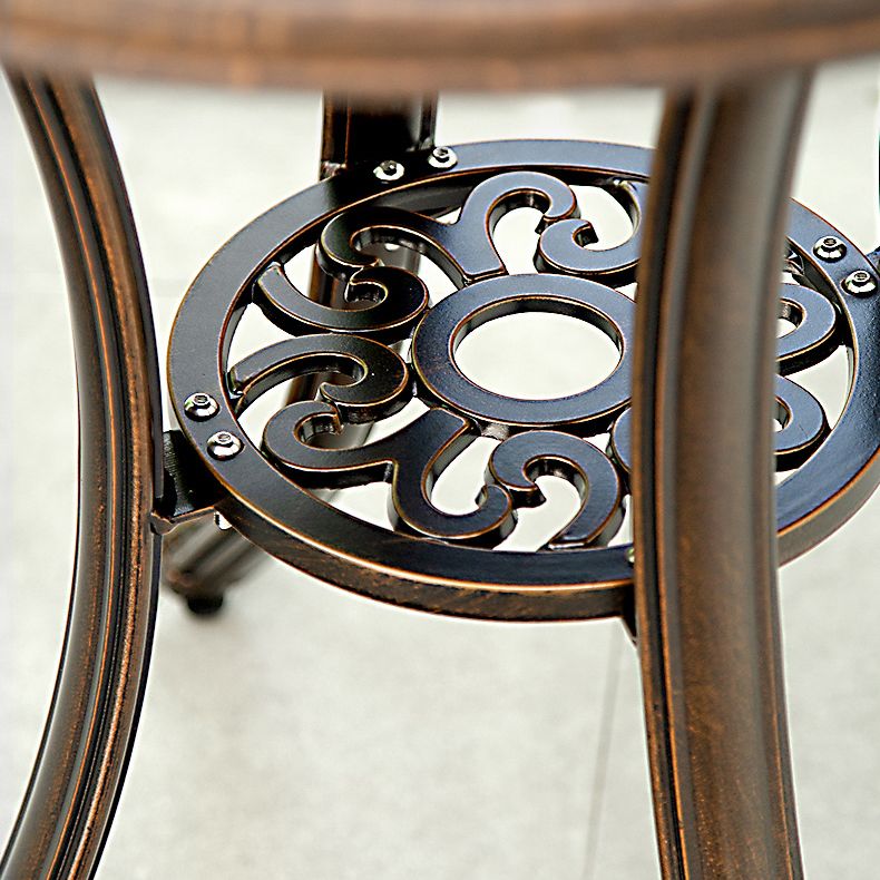 Aluminum Side Table Industrial Round Rust Resistant Patio Table