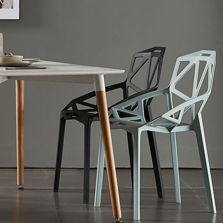 Salle d'étude moderne Chaise latéral de croix en plastique Matte Finish Plastic