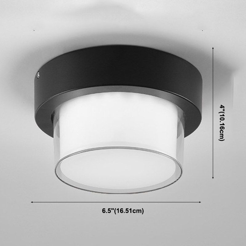 1-Light Flush Mount Light Fixture Traditional LED Close To Ceiling Lamp with White Acrylic Shade