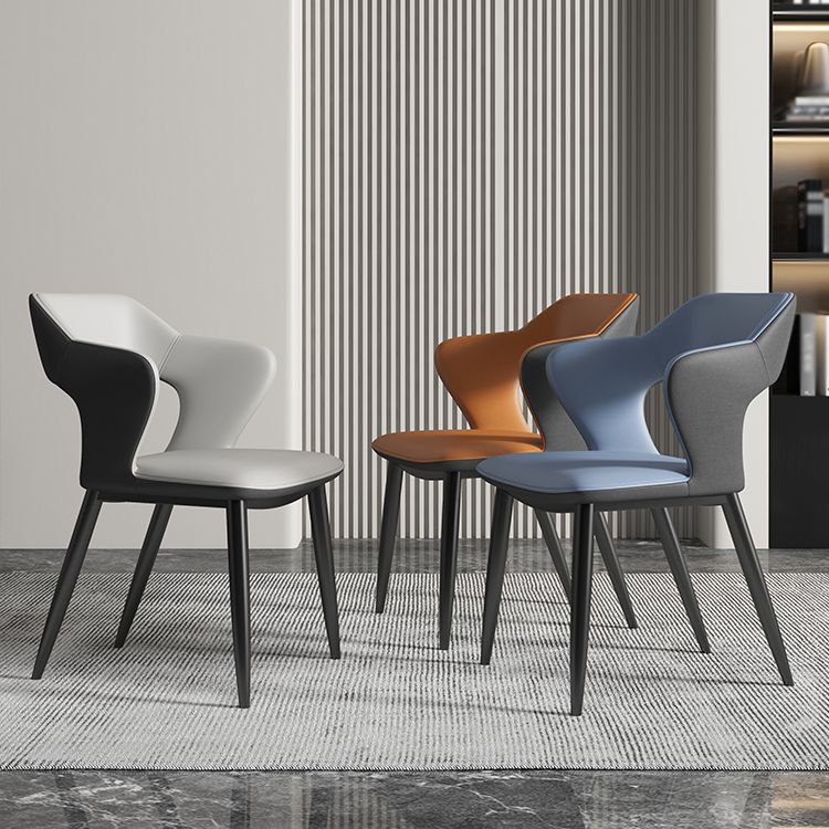 Nordic Metal Dining Chairs with Arm Indoor Open Back Dining Side Chair