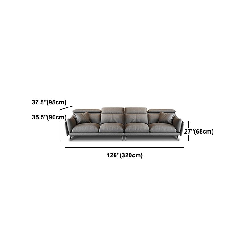 Grey Faux Leather Sofa/Sectionals with Wear-Resistant and Stain-Resistant
