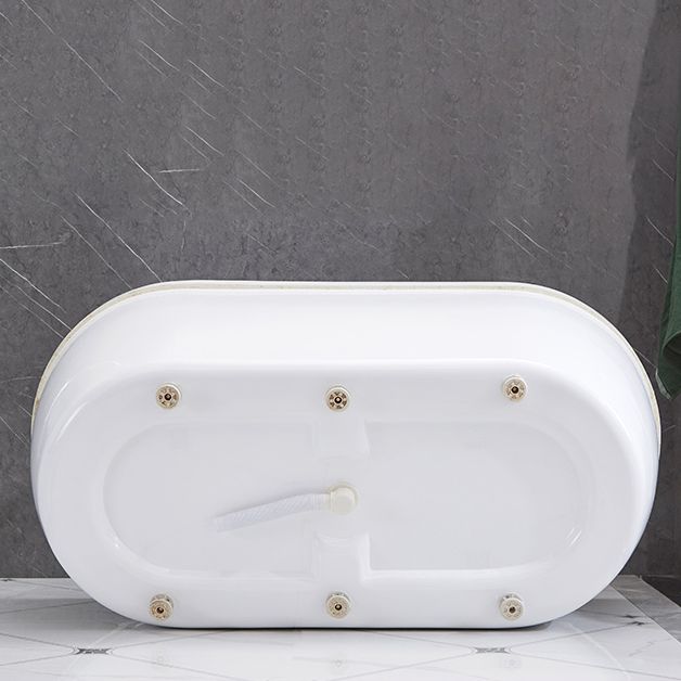 Modern Oval Center Bath Acrylic Freestanding Soaking White Bathtub