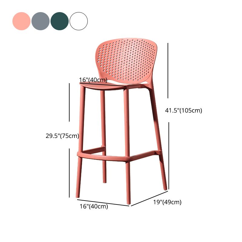 Scandinavian Matte Finish Milk Tea Shop Stool Plastic Footrest Barstool