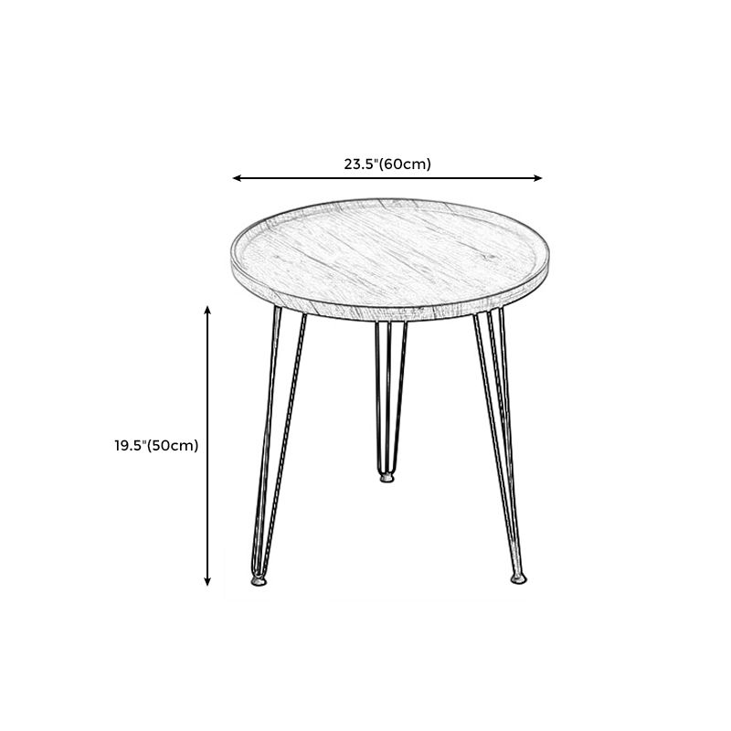Modern Style Black Metal Base Wood/grey/walnut Plate Round Table Top Side Table
