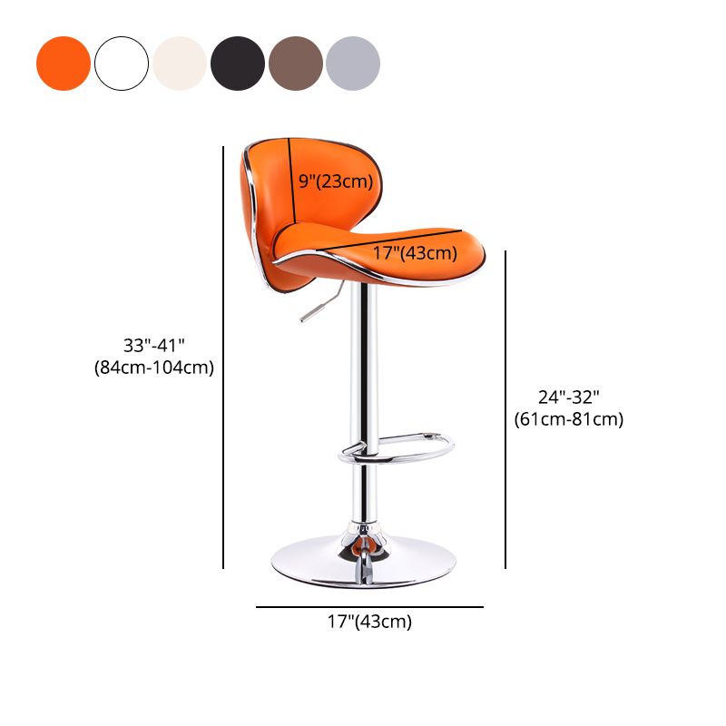 Lift and Rotate Height Stool Modern Indoor Leather Bar Stool