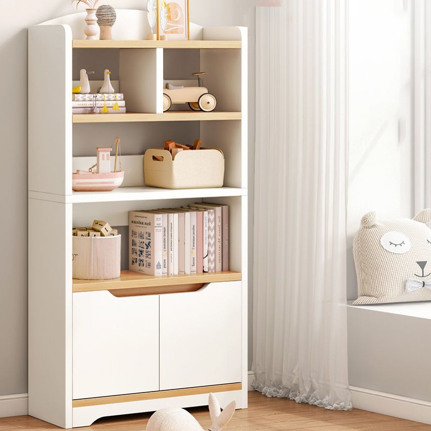 Contemporary Wood Chest Rectangle with Doors Side Cabinet with Shelves