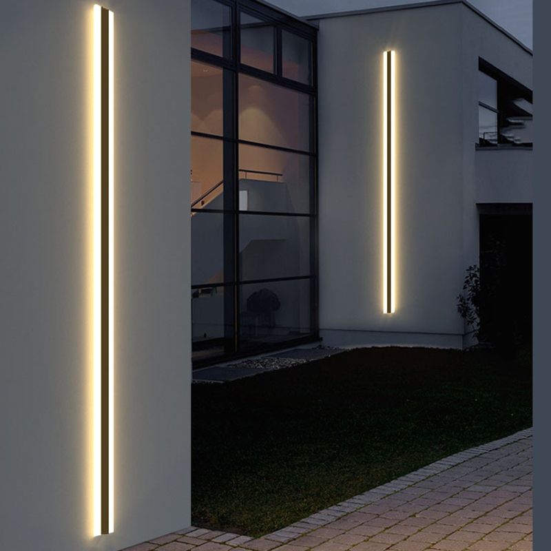 Linear Wall Lighting Simplicity Metal 1 Light Wall Sconces in Black