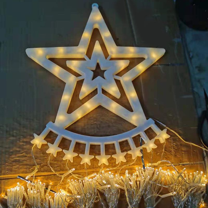 11.4ft Comet Star Fairy String Light Decorative Plastic White LED Outdoor Festive Light in White