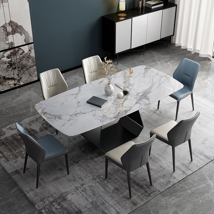 Modern 1/2/7 Pieces Dining Table Set with Marble Top Rectangle Dinette Set