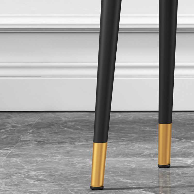 Square Ottoman Solid Color Upholstered Metal Frame Fabric Standard Ottoman