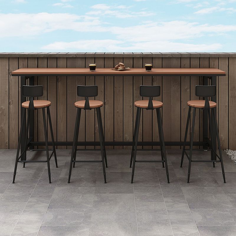 Modern 1/2/5 Pieces Reclaimed Wood Bar Table Set Fixed Table Counter Table