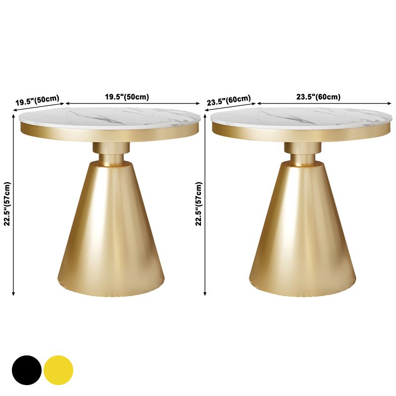Style contemporain rond Table à manger piédestal meubles en pierre pour salle à manger