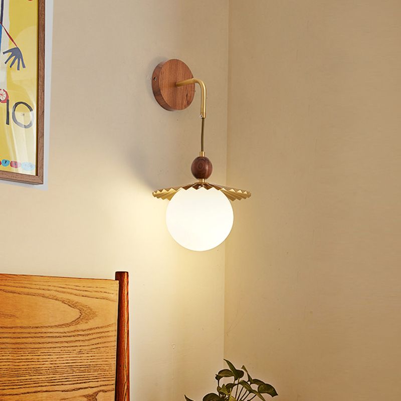 Shaded Sconce Wall Light Chinese Simple Style Copper 1 Light Sconces