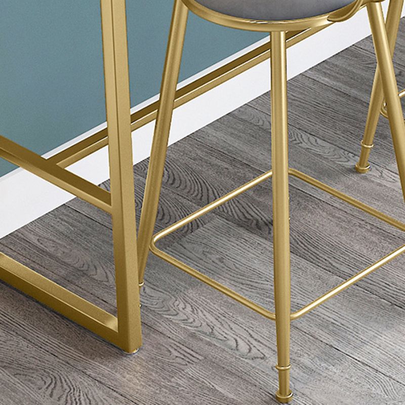 Glam Round Bar Stools Armless Backrest Dining Stools with Cushion