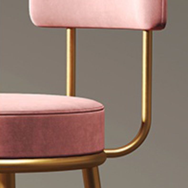 Glam Living Room Counter Chair Metal Bar Stools with Footrest