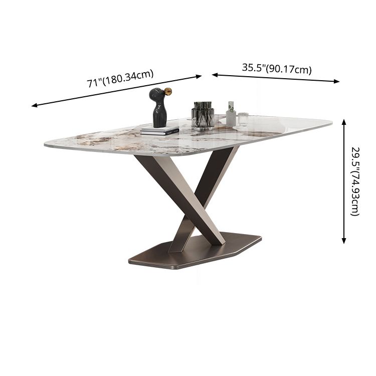 Dining Room Set Contemporary with Sintered Stone Dining Table and Cushion Chairs