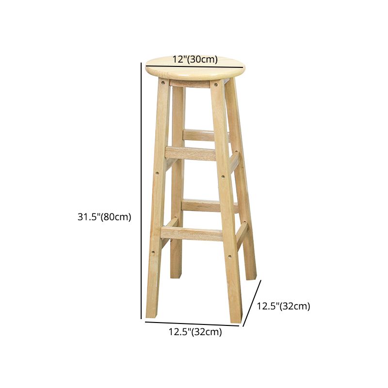 Moderne armlose Rücken ohne Backhocker Holz Dessert Shop Barhocker mit Holzsitz