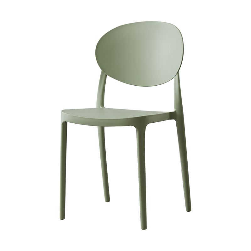 Plastic Open Back Side Chair Scandinavian Stackable Armless Dining Chairs