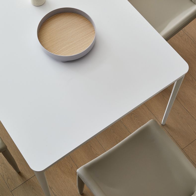 Designer Rectangle 1/4/5/7 Pieces Dining Table Set Indoor Legs Dinette Set in White