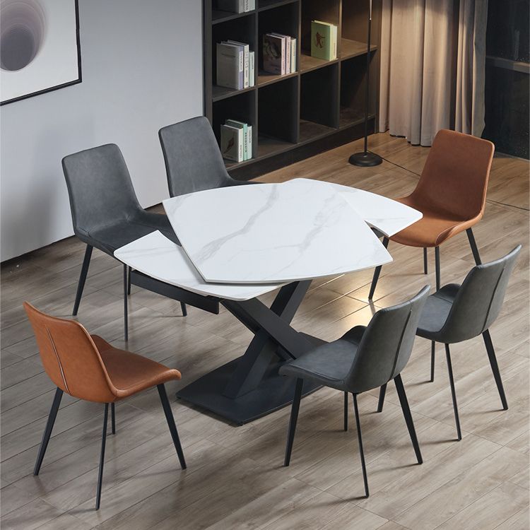 Extendable Modern Kitchen Sintered Stone Furniture Standard Height Dining Room Table Set