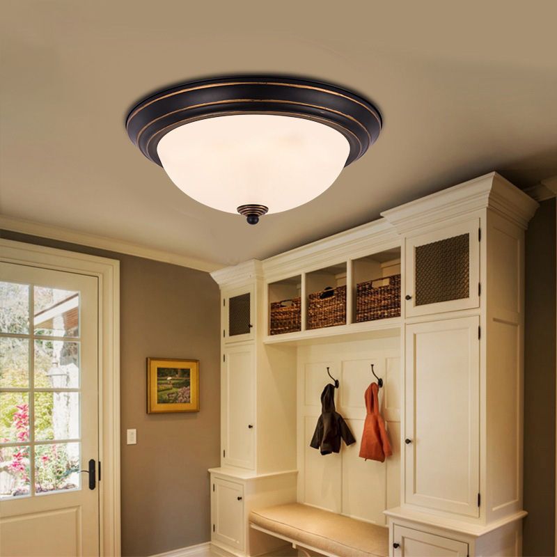 Witte LED-inbouwverlichting Klassieke stijl glazen kom verzonken plafondlamp