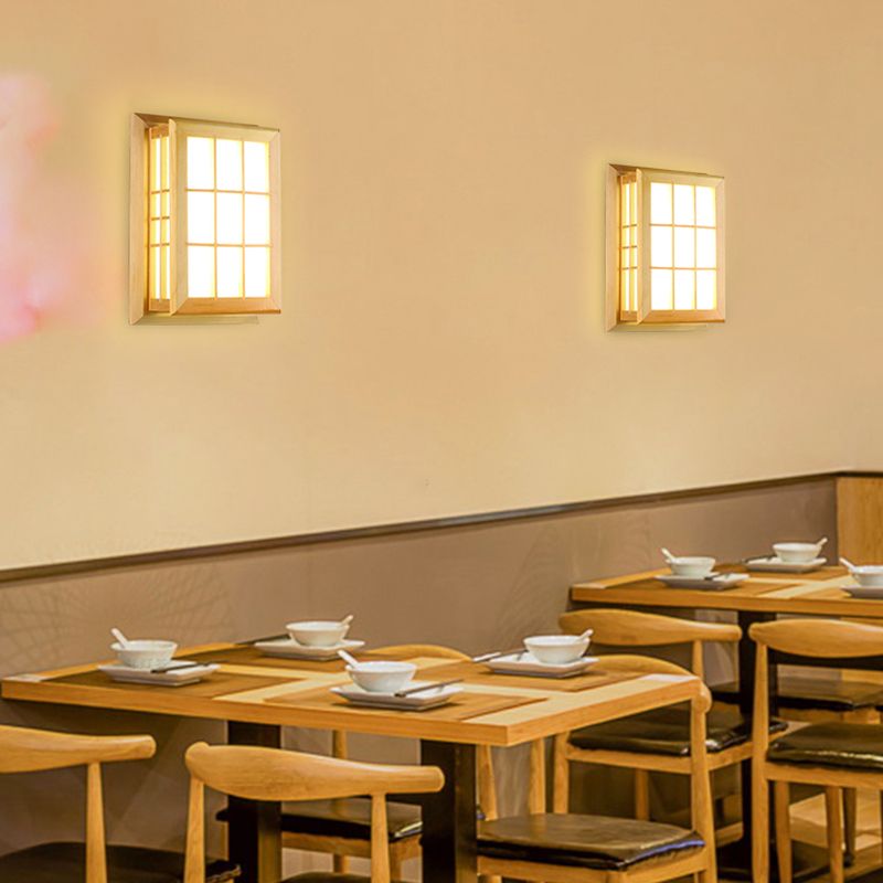 Wooden Wall Mount Light Geometry Shape Modern LED Wall Sconce Light for Living Room