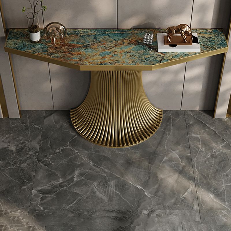Geometric Shape Contemporary Console Table Stone Console Sofa Table for Hall