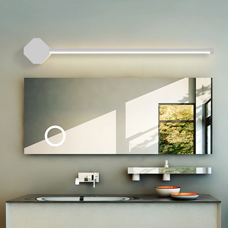1-Light Linear Wall Sconce Modern Style Metal Sconce Lamp for Shower Room