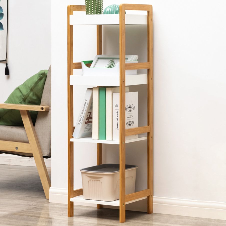 Wooden Open Bookshelf Modern Rectangle Bookcase with Shelves