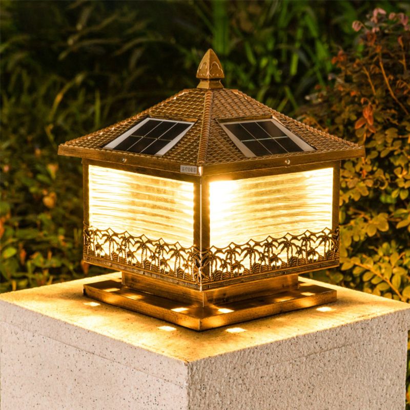 Modern LED Pillar Light Simple Solar Lighting Fixture for Garden