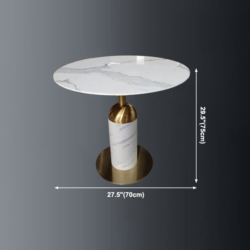 Metal Traditional Luxury Dining Table Sintered Stone Dining Table with Pedestal