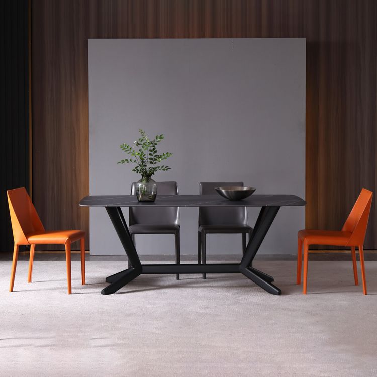 Sillas de comedor de cuero modernas, sillas de comedor de metal sin brazos para uso en restaurantes
