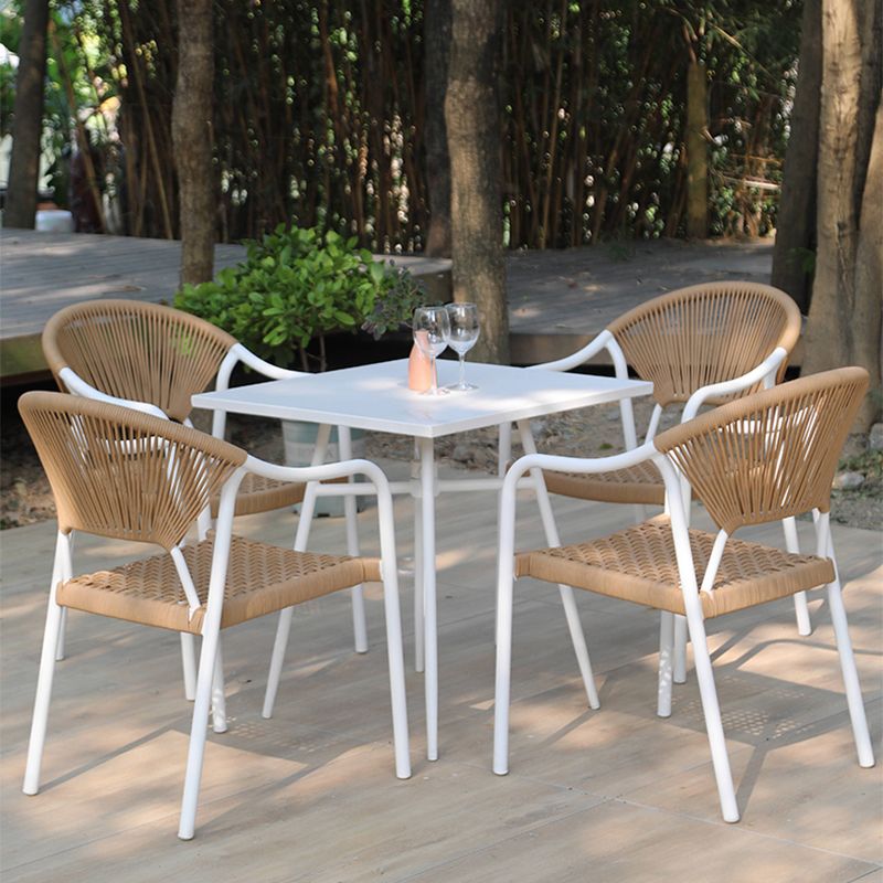 Tropical with Arm Dining Armchair Open Back Patio Dining Armchair