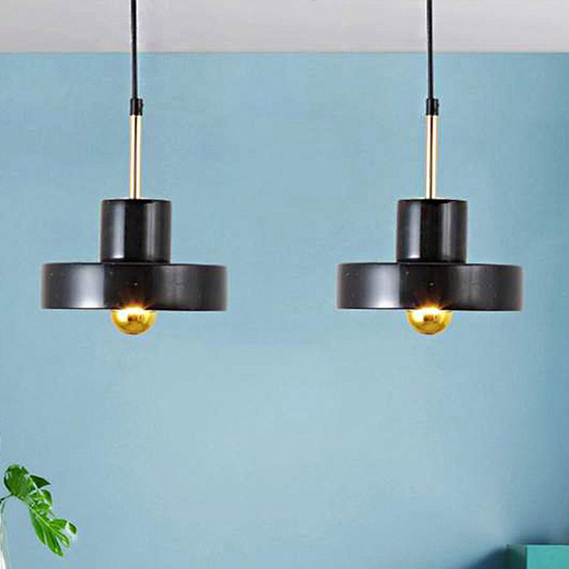 Lámpara colgante de tambor mármol contemporáneo 1 claro negro/blanco/rosa lámpara de techo colgante para dormitorio