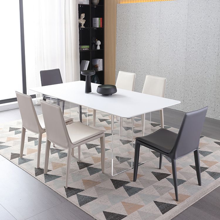 Silla lateral interior contemporánea Silla tapizada de metal con respaldo sólido para comedor