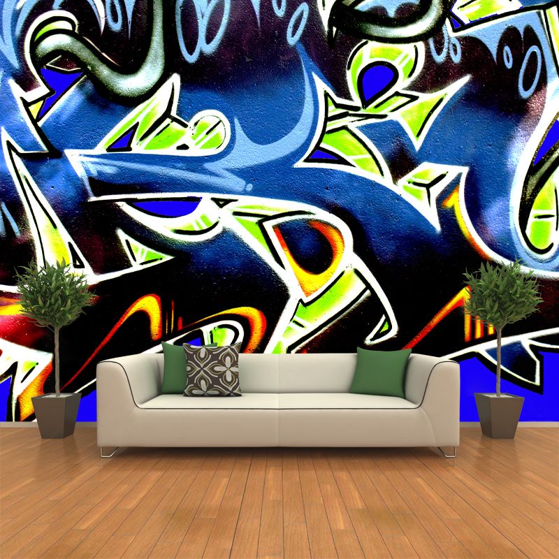 Abstract Painting Illustration Mural Mildew Resistant Wallpaper Sleeping Room Wall Mural